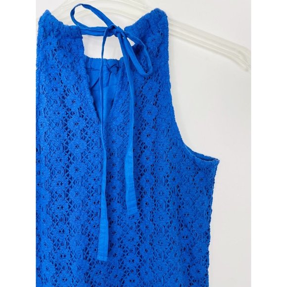 A New Day Women's Dress Small Crochet Midi Halter Blue Sleeveless Sundress New - Picture 10 of 15